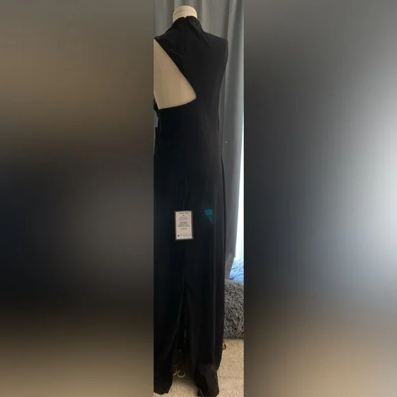 Lauren Ralph Lauren Black Evening Gown With Slit - Picture 2 of 3